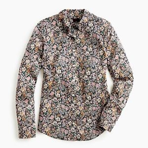 J.Crew Slim Perfect Shirt in Liberty® cotton, white garden, Size 2